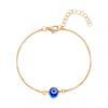 Tobillera de resina sencilla bohemia con ojo de diablo, pulsera ajustable de ojo turco redondo, joyería con borde cruzado