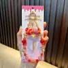 Bolsa de la Suerte de Brocado Dinastía Song Cadena para Teléfono con Cuentas Llavero Colgante de Bolso Abanico Exquisito Accesorio para Funda de Teléfono Regalo Pequeño