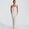 Ropa Europea y Americana para Mujer, Vestido de Noche Retro, Nuevo Vestido Sexy de Tirantes con Encaje de Escote Bajo, Estilo Lujo Ligero, Vestido Largo Ajustado