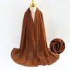 Bufanda de gasa de perlas transfronteriza para mujer, bufanda de burbujas de color liso, pañuelo para la cabeza versátil, venta al por mayor de fabricante malasio de bufandas de seda