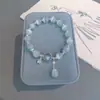 Pulsera popular de ópalo de imitación transfronteriza diseño de nicho ins femenino Estrella de cinco puntas de cristal luz de luna gris pulsera de moda para estudiantes