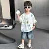 Conjunto de Verano Cool Estilo Urbano para Niños 2026 Nueva Moda Conjunto de Dos Piezas para Niños Moderno y Elegante