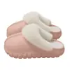 Chinelos de Algodão Impermeáveis Eva para Mulheres no Inverno, Antiderrapantes, Silenciosos, para Interior e Casa, Forrados com Lã, Espessados, Elevadores e Quentes para Mulheres
