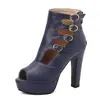 Nuevas Sandalias Romanas de Banda Ancha Mesa de Agua Sandalias de Tacón Alto Grueso Sandalias Cortas Zapatos de Talla Grande 40-50 Zapatos de Comercio Exterior de Amazon