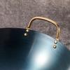 Olla de Hierro Azul Horneado Olla de Doble Asa Olla de Acero para Cocinar Sartén Antiadherente Olla de Hierro Puro Wok Doméstico Sin Recubrimiento Fondo Redondo Cocido Fábrica Fondo Plano