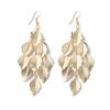 Pendientes exagerados de atmósfera europea y americana, pendientes largos huecos de hoja y corazón, personalidad, estilo frío, pendientes de borla de disco esmerilado