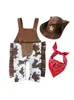 Colete de Cowboy Ocidental Infantil Roupas de Verão para Meninos Roupas de Bebê Macacões de Bebê Roupas de Férias