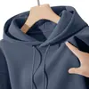 Moletom com Capuz de Veludo Plus Size Outono Inverno Masculino Estilo Coreano Solto Casual Tendência Versátil Cor Sólida Simples