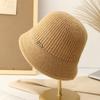 Estilo Coreano Simple Lana Tejida Cálido Sombrero de Cubeta Pequeño para Mujer Otoño e Invierno Nuevo Estilo Japonés Combinable M-estándar Sombrero de Pescador Ninguno