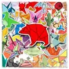 50 pegatinas de origami de dibujos animados creativas para DIY, impermeables, decorativas para funda de teléfono móvil, computadora, libros de mano, papelería, pegatinas al por mayor