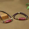 14 Pulsera Collar de Arena Púrpura y Oro de Alto Contenido Juego Hecho a Mano Cadena para Clavícula con Cuenta Dzi de Cinabrio Suministro en Vivo Venta al por Mayor