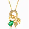 Pingente de folha de esmeralda de estilo coreano Pingente de diamante de cor de folha de estilo japonês banquete cor secreta atraente