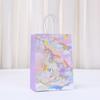 Bolsa de Papel Kraft con Estampado de Unicornio de Dibujos Animados Nuevo Rosa Estilo Femenino Bolsa de Embalaje Mochila Regalo Simple
