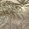 Percha de exportación de lujo ligero con polvo de oro transparente, cristal dorado, para armario de boda, ahorra espacio, soporte para ropa, percha de ropa con purpurina de hadas