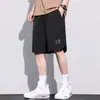 Shorts de Seda de Gelo Verão 2026 Masculino Esportes ao Ar Livre Secagem Rápida Cinco Pontos Shorts de Corrida Perna Larga Corte Reto Calças de Basquete