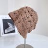 Sombrero de Flor Pequeña Hueca de Crochet Hecho a Mano Antiguo Sombrero de Punto Transpirable de Verano para Mujer Elegante Sombrero de Lana Fino Moda