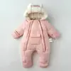 Roupas de Bebê, Roupas de Inverno, Macacão para Menina Recém-Nascida, Saco de Inverno Acolchoado com Forro de Fleece para Menino, Saco para Mãos e Pés, Zíper Duplo
