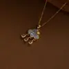 Moda europea y americana collar de nube azul con borlas y circonitas diseño nicho temperamento exquisito cadena para clavícula versátil accesorios