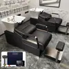 Sillón de peluquería para peinar el cabello Cama para lavar el cabello Cama para el cuidado del cabello Peluquería para hombres Cama para lavar el cabello Estilo de celebridad de internet Sillón semi-reclinable Lavabo profundo Cama para shampoo