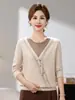 Suéter de Moda Dos en Uno 2026 para Madres, Mujeres de Mediana Edad y Mayores, Moda Otoño/Invierno, Elegante Botonadura Diagonal, Tejidos de Talla Grande