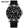 Reloj de Cuarzo Sanda New 7018 Calendario Verde Reloj Water Ghost Moda Casual Silicona Reloj de Hombre