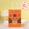 Sacola de Presente Coreana Transfronteiriça Ins Desenho Animado Girafa Estampada Sacola Satchel de Papel para Embalagem de Doces e Bolo