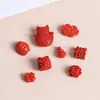 Cuentas Espaciadoras de Nube de Fortuna de Cinabrio Rojo Arena Roja Barril de Seis Caracteres Mantra Accesorios Hechos a Mano para Bricolaje Venta al por Mayor