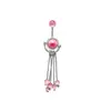 Nuevos Piercings para Ombligo Serie Rosa de Amazon Venta al Mayoreo Europeo y Americano de Venta Caliente Mariposa Zircón Colgante Anillo para Ombligo Joyería Piercing