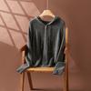 Cárdigan de punto grueso de cinco agujas y tres hebras para mujer, suéter de cachemira, chaqueta, otoño e invierno, nuevo diseño con capucha y cordón