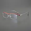 Gafas de Negocio sin Montura Ultra Ligeras Hechas a Mano con Montura de Titanio, Montura Grande de Moda para Caras Grandes, Adecuadas para Hombres y Mujeres, con Lentes Graduados, Anti Luz Azul, Fotocromáticas