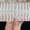 Tamaño individual 30 piezas S rosa nude puro ojo de gato uñas postizas, spray de esmalte en gel piezas de uñas prefabricadas, productos semiacabados al por mayor