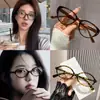 Óculos de aro fino estilo gatinho, cor chá outonal, óculos de grau femininos que afinam, direto do fabricante, um essencial de beleza natural