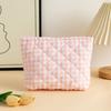 Bolsa de Cosméticos de Pana a Cuadros Bolsa Acolchada de Almacenamiento para Mujer Portátil Bolsa de Momia de Gran Capacidad Bolsa de Almacenamiento de Cosméticos
