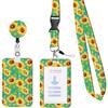 Amazon Floral Hermoso Crisantemo Girasol Girasol Lanyard Porta Tarjeta Telescópico Hebilla Fácil de Jalar Hebilla ID Fácil de Jalar