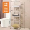 Cesta de ropa sucia de tres niveles para el hogar transfronteriza, estante de almacenamiento para el hogar, cesta de almacenamiento de ropa sucia móvil para el baño