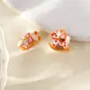 Accesorios Antiguos Vietnamitas de Oro de Arena Alta Retención de Color Cuentas Espaciadoras Colgante de Zirconio Incrustado de Durazno Cadena de Extensión para Pulsera y Collar Joyería DIY
