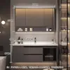 Set de mueble de baño inteligente con lavabo cerámico integrado, combinación simple de mueble y lavabo, mueble de lavabo para tocador de baño