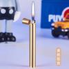 Mini isqueiro cilíndrico tipo cigarro roda de moagem chama aberta isqueiro inflável de metal tagarelando fornecimento transfronteiriço atacado