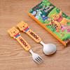 Vajilla infantil de dibujos animados, conveniente de acero inoxidable, juego de tres piezas de cuchara, tenedor, palillos, juego de regalo para estudiantes, fabricantes