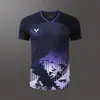 Novo Estilo Unissex Roupas Esportivas para Badminton Manga Curta Secagem Rápida Respirável Roupas de Treinamento Absorventes de Suor Roupas de Competição com Estampa