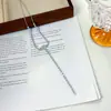 Colar de Franjas com Pedras de Diamante Estilo Novo 2026 para Mulheres, Luxo Leve, Corrente Versátil para Clavícula, Corrente Retrô para Suéter, Acessórios para Colar