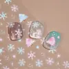 Redanco5D Repujado Popular Pegatinas para Uñas Serie Copo de Nieve Navideño Calcomanías Tridimensionales para Uñas Dr1320