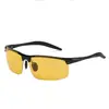 Gafas de sol polarizadas para hombre, de metal, con montura media, para conducir, deportes al aire libre, ciclismo, conducción, de aluminio y magnesio, 8177