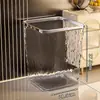 Inodoro de alta gama gran capacidad cubo nuevo lujo ligero 2025 cubo de basura doméstico dormitorio sala de estar cocina transparente