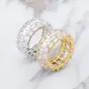 Anel Retangular Totalmente Cravejado para Mulheres Estilo Coreano Celebridade da Internet Moda Luxo Leve Versátil Tendência Exquisito Design de Nicho Anel