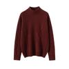 Suéter de Cashmere Feminino 100% Cashmere Puro Gola Alta Meia Gola Suéter Engrossado Design Trançado Cor Sólida Pulôver Peça de Baixo Estilo Outono e Inverno