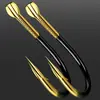Anzuelo Iseki importado negro y dorado, anzuelo de pesca, anzuelo para pez dorado de acero de tungsteno, anzuelo Iseki de aleación de titanio con doble ranura