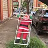 Figura de Santa Claus transfronteriza Decoración navideña escalando escalera y cuerda Santa Claus Decoración navideña Adorno colgante para ventana