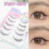 Pestañas postizas Menglu W-8 de una sola pieza, tallo transparente, gruesas, de pelo de diablo natural, pestañas postizas de simulación natural