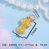 Prata Pura 999 Sinal da Sorte Pingente Banhado a Ouro Acessório DIY Pulseira de Miçangas Feita à Mão Pingente Charme